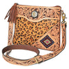 ADBGA981 American Darling Western Hand Tooled Floral Cross body Bag - hair-on Cowhide