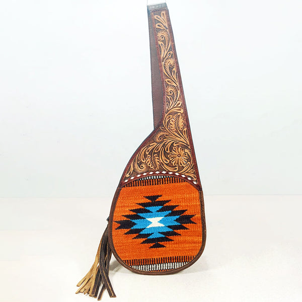 ADBG1883 Sling Hand Tooled Saddle Blanket Genuine Leather Women Bag
