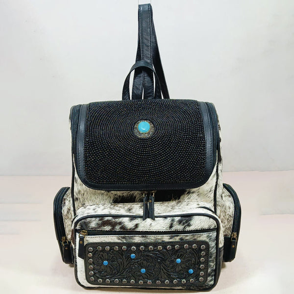 ADBG1886 Backpack Hand Tooled Hair on Genuine Leather Women Bag