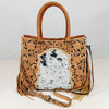 ADBG1889 Tote Hand Tooled Hair on Genuine Leather Women Bag