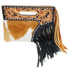 ADBG1893 Clutch Hand Tooled Hair on Genuine Leather Women Bag
