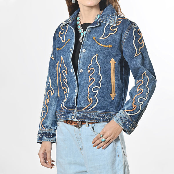 ADJKT087 American Darling Western Embroidered Apparel - Artisan Handcrafted Denim Jacket