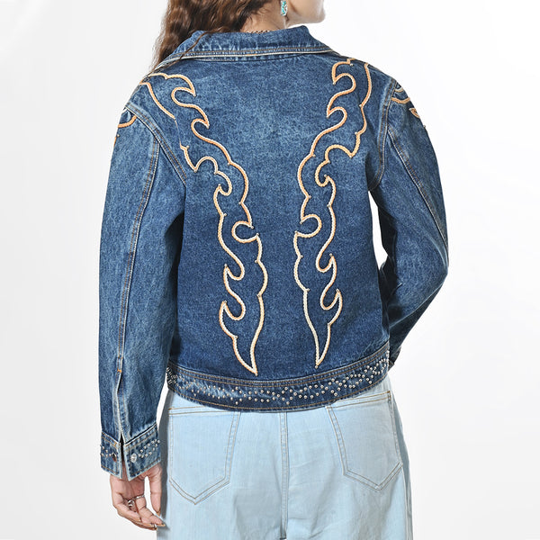 ADJKT087 American Darling Western Embroidered Apparel - Artisan Handcrafted Denim Jacket