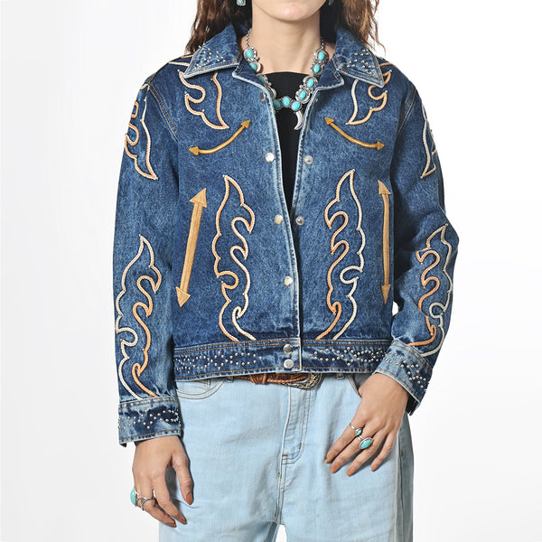ADJKT087 American Darling Western Embroidered Apparel - Artisan Handcrafted Denim Jacket