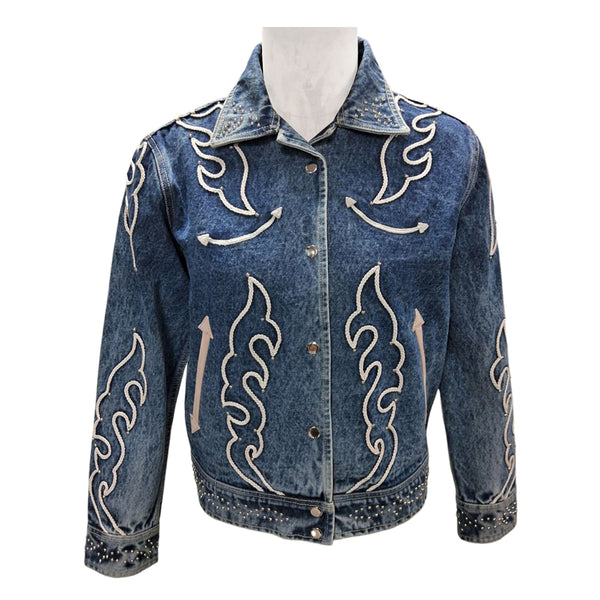 ADJKT088 American Darling Embroidered Denim Fabric Western Style Apparel Jacket