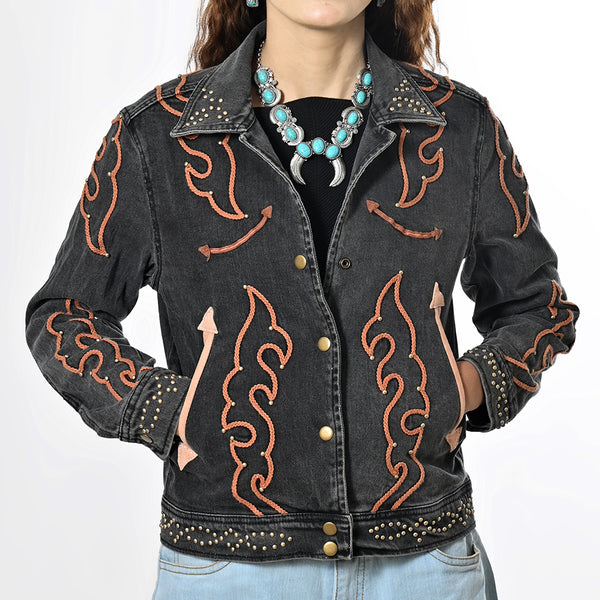ADJKT089 American Darling Western Embroidered Apparel - Artisan Handcrafted Denim Jacket