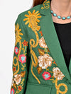 ADBZ075 American Darling Green Fabric Blazer Bronco Floral Embroidery Western Jacket