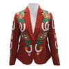 ADBZ076 American Darling Rust Fabric Blazer Jacket Sunflower Bronco Embroidery