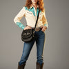 ADBGM851 American Darling Western Leather Cross body Bag with Hair-On Cowhide and Rivets