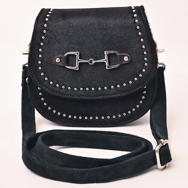 ADBGM851 American Darling Western Leather Cross body Bag with Hair-On Cowhide and Rivets
