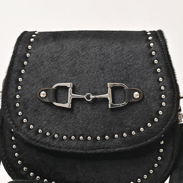 ADBGM851 American Darling Western Leather Cross body Bag with Hair-On Cowhide and Rivets