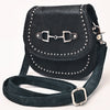 ADBGM851 American Darling Western Leather Cross body Bag with Hair-On Cowhide and Rivets