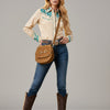 ADBGM852 American Darling Western Suede Leather Cross body Bag with Rivetted Trim