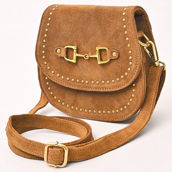 ADBGM852 American Darling Western Suede Leather Cross body Bag with Rivetted Trim