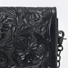 ADBG1895 American Darling Western Crossbody Bag - Hand-Tooled Floral Carved Genuine Leather Wallet