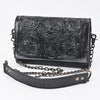 ADBG1895 American Darling Western Crossbody Bag - Hand-Tooled Floral Carved Genuine Leather Wallet