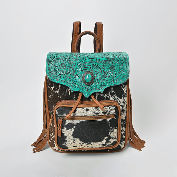 ADBGZ939 Backpack Hand Tooled Hair on Genuine Leather Women Bag