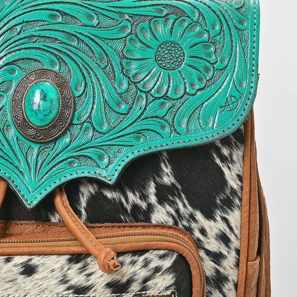 ADBGZ939 Backpack Hand Tooled Hair on Genuine Leather Women Bag