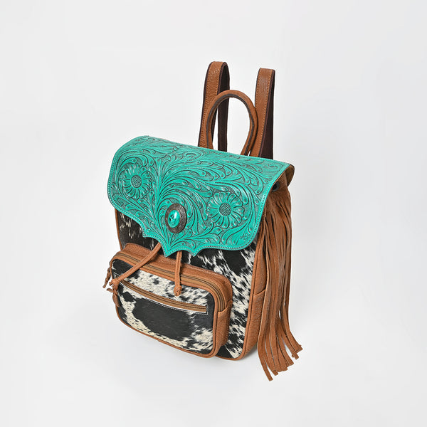 ADBGZ939 Backpack Hand Tooled Hair on Genuine Leather Women Bag