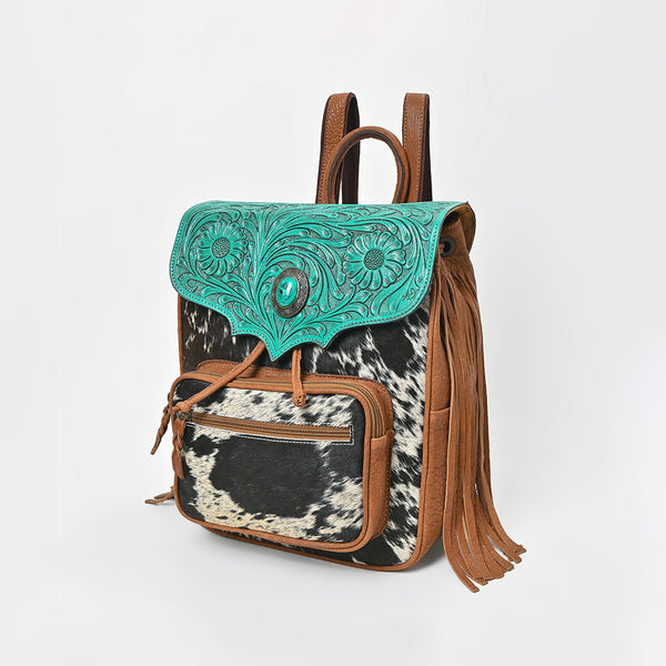 ADBGZ939 Backpack Hand Tooled Hair on Genuine Leather Women Bag