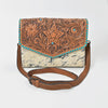 ADBGZ941 Clutch Hand Tooled Hair on Genuine Leather Women Bag