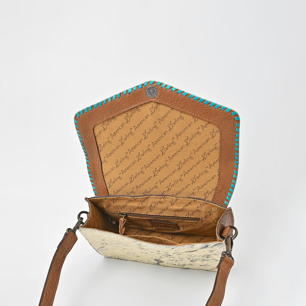 ADBGZ941 Clutch Hand Tooled Hair on Genuine Leather Women Bag