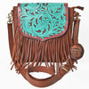 ADBGA1025 American Darling Handcrafted Hand Tooled Leather Western Cross body Bag with Fringes