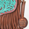 ADBGA1025 American Darling Handcrafted Hand Tooled Leather Western Cross body Bag with Fringes