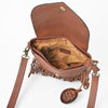 ADBGA1025 American Darling Handcrafted Hand Tooled Leather Western Cross body Bag with Fringes
