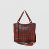 SWC476 Montina - Leather Grid-Stitched Tote