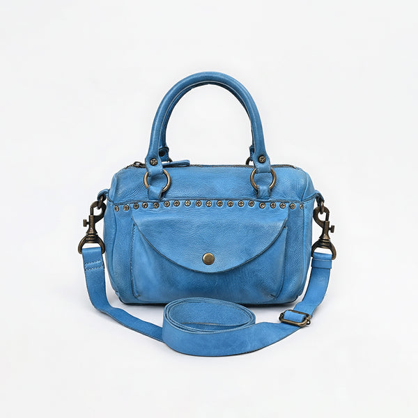 SWC483 Caventina - Leather Riveted Tote Bag