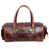 ADBGA1063 Western Genuine Leather & Saddle Blanket Travel Duffel Weekender Bag