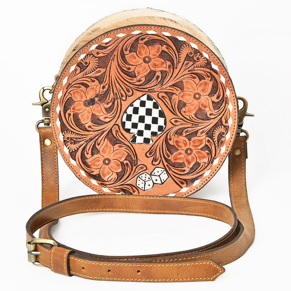 OHA161 Canteen Hair on Genuine Western Leather Women Bag