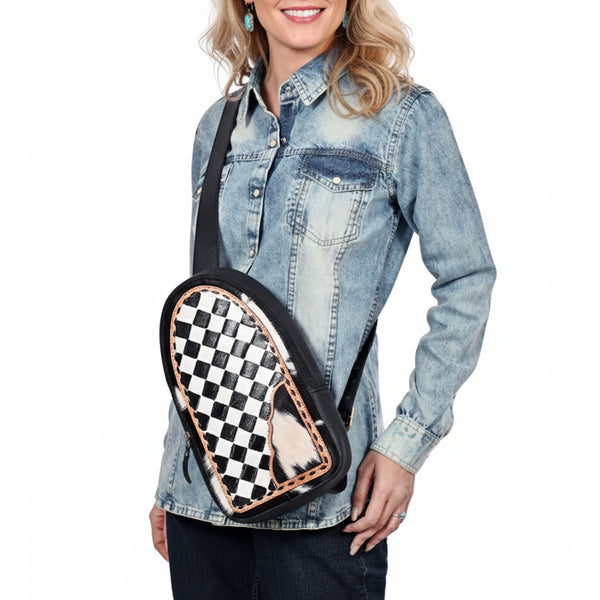 OHA164 Sling Hair On Genuine Western Leather Women Bag