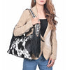 ADBGA1076 American Darling Handcrafted Hair-On Cowhide Western Leather Hobo Bag with Fringes