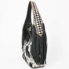 ADBGA1076 American Darling Handcrafted Hair-On Cowhide Western Leather Hobo Bag with Fringes