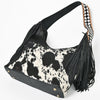 ADBGA1076 American Darling Handcrafted Hair-On Cowhide Western Leather Hobo Bag with Fringes