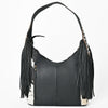 ADBGA1076 American Darling Handcrafted Hair-On Cowhide Western Leather Hobo Bag with Fringes