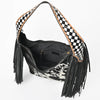 ADBGA1076 American Darling Handcrafted Hair-On Cowhide Western Leather Hobo Bag with Fringes