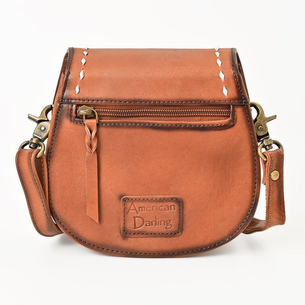 ADBGM592 Western Stitch Leather Crossbody - Cowgirl Saddle Purse