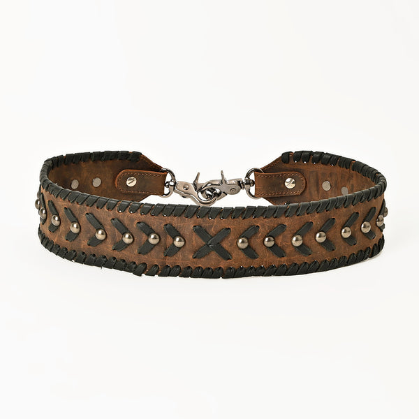 ADSTM113 American Darling Handcrafted Leather Strap - Vegetable-Tanned Braided & Riveted Western Accessory
