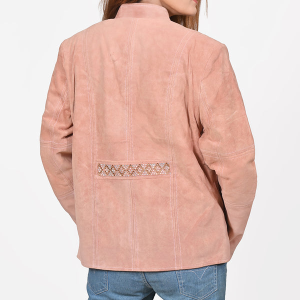 ADJKT102 American Darling Studded Leather Western Zip Jacket