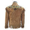 ADJKT112 American Darling Women Leather Boho Western Fringe Jacket