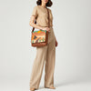 ADBGM882 American Darling Western Leather Messenger Bag with Braided Edge and Hand-Painted Scene