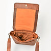 ADBGM882 American Darling Western Leather Messenger Bag with Braided Edge and Hand-Painted Scene