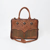 ADBGM886 American Darling Genuine Leather Studded Fringe Tote Bag