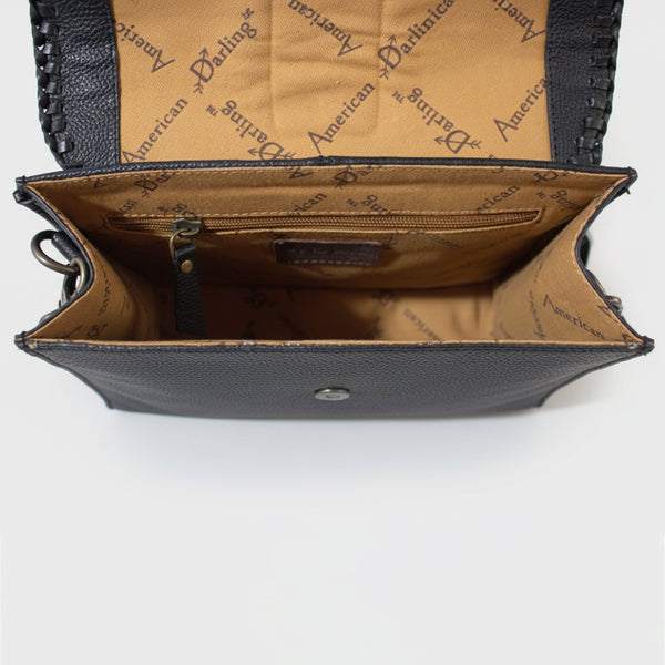 Laurel Rodeo Genuine Handtooled and Hair on Leather Crossbody Bag