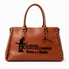 Magnolia Rodeo Genuine Leather Black Embroidered Tote Bag