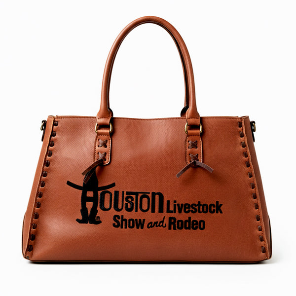 Magnolia Rodeo Genuine Leather Black Embroidered Tote Bag