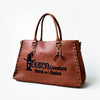 Magnolia Rodeo Genuine Leather Black Embroidered Tote Bag
